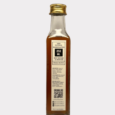 Apple cider vinegar infused with ashwagandha for stress relief and balance.