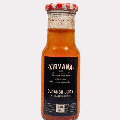 Himalayan buransh juice made from fresh flowers for immunity and wellness.