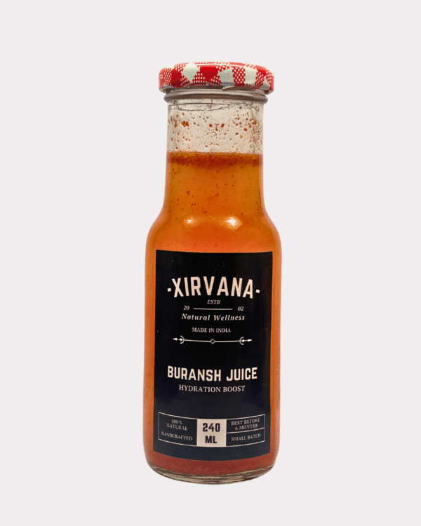 Himalayan buransh juice made from fresh flowers for immunity and wellness.