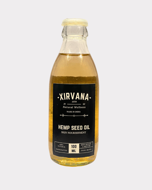 Cold-pressed Himalayan hemp seed oil for skin, hair, and heart health.