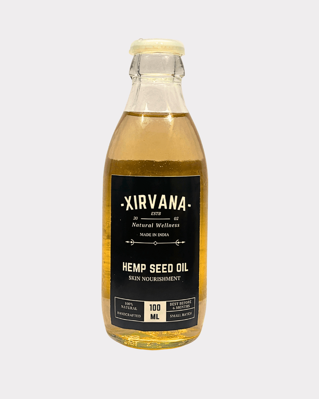 Cold-pressed Himalayan hemp seed oil for skin, hair, and heart health.